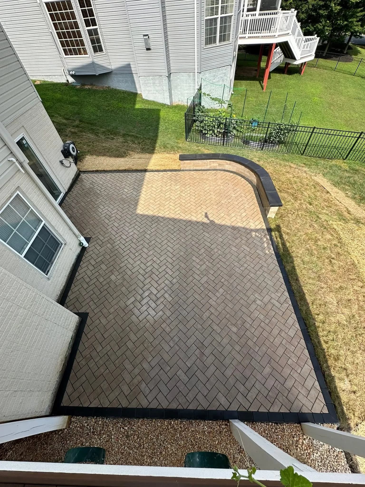 Masonry seat wall and patio detail