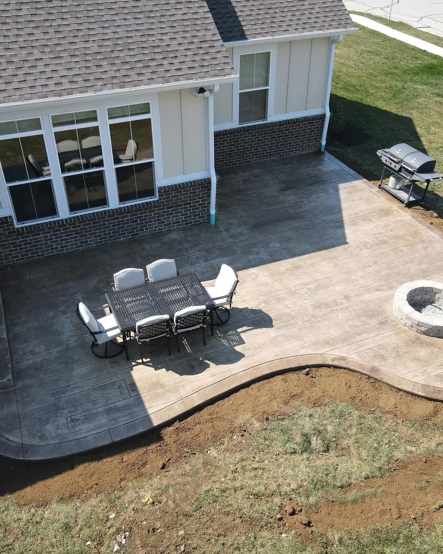 Stamped concrete pattern close-up