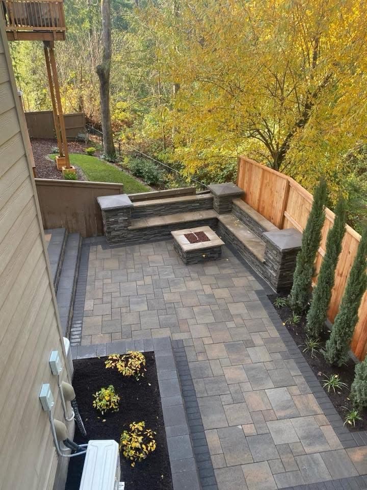 Retaining wall and grade work